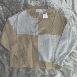 Tan n Gray Oversized Sweater Size S